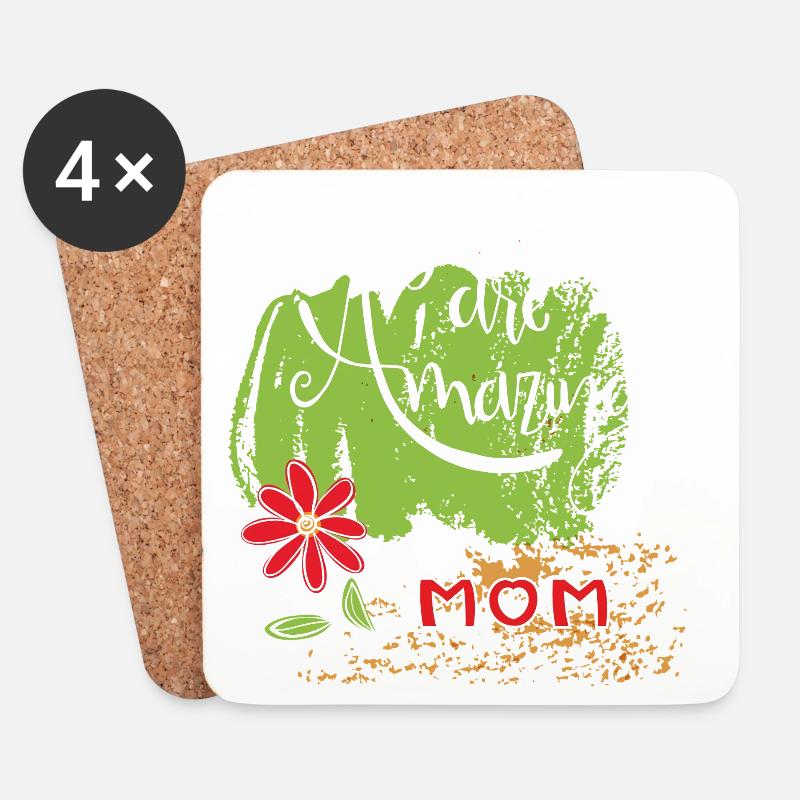you are amazing mom - Untersetzer (4er-Set) - Weiß