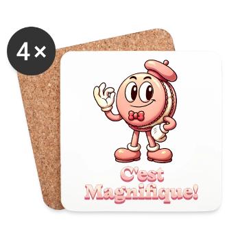 C' est Magnifique Macaron - Coasters (set of 4) - white - Front