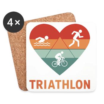 I love Triathlon gift for a triathlete - Coasters (set of 4) - white - Front