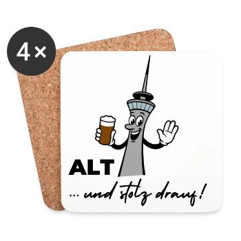 Alt und stolz drauf - Untersetzer (4er-Set) - Weiß - Vorne