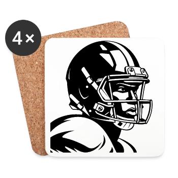 Football player - Coasters (set of 4) - white - Front
