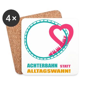 Roller coaster instead of everyday mania - Coasters (set of 4) - white - Front