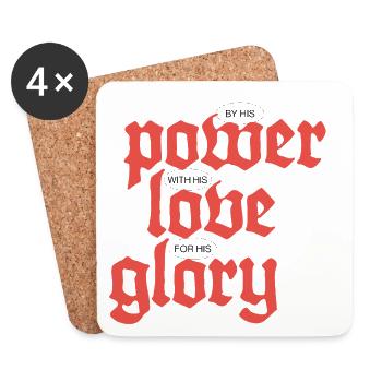 Power, Love & Glory | Weiß - Untersetzer (4er-Set) - Weiß - Vorne