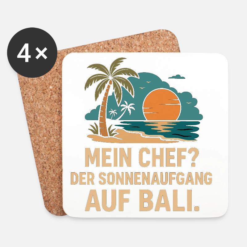 Mein Chef? Der Sonnenaufgang auf Bali - Untersetzer (4er-Set) - Weiß