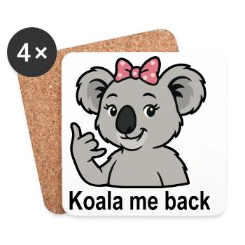 Koala Saying Call Phone Cute Koala - Coasters (set of 4) - white - Front