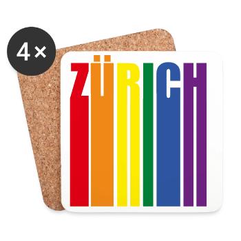 Zurich Rainbow Pride LGBT - Dessous de verre (lot de 4) - blanc - Devant