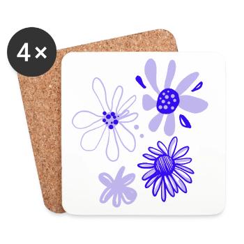 Flowerart Blumen 🌺 Graphic Lila Flower Power - Untersetzer (4er-Set) - Weiß - Vorne