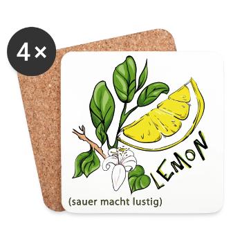 Lemon - Coasters (set of 4) - white - Front