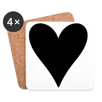 Abstract Geometric Pattern T-Shirt Design - Coasters (set of 4) - white - Front