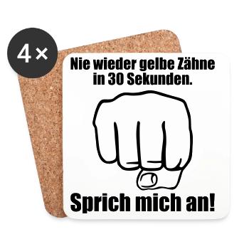 Nie wieder gelbe Zahne in 30 Sekunden - Untersetzer (4er-Set) - Weiß - Vorne