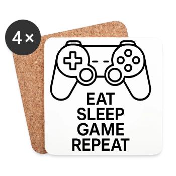 Coffee is my Mana – T-shirt gamer caféine - Dessous de verre (lot de 4) - blanc - Devant
