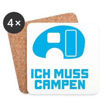 Caravan Camping Fan Caravan Hobby Holiday Pensioner - Coasters (set of 4) - white - Front