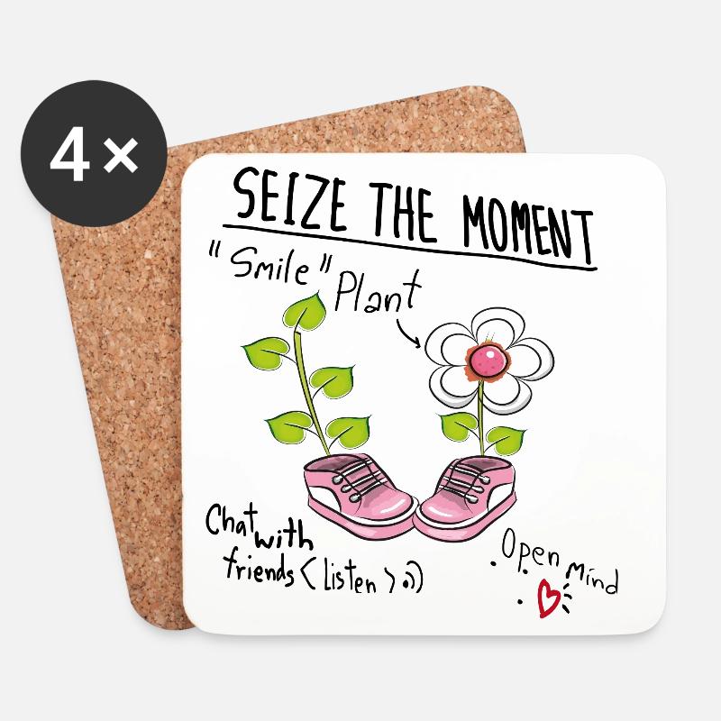 seize the moment - Untersetzer (4er-Set) - Weiß
