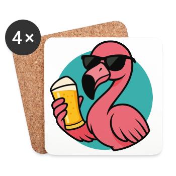 Oiseau ivre tropical - Dessous de verre (lot de 4) - blanc - Devant