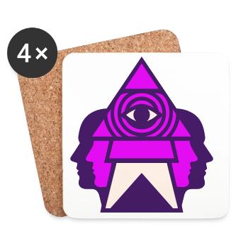 Dritte Auge Logo - Untersetzer (4er-Set) - Weiß - Vorne