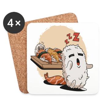 Schlaf-Sushi - Untersetzer (4er-Set) - Weiß - Vorne