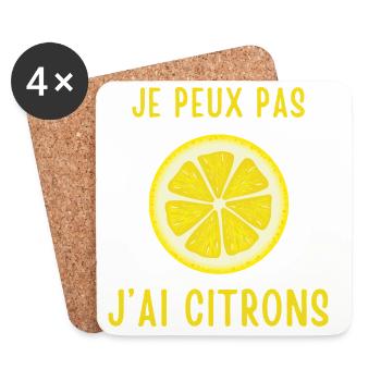 I can't, I have lemons - Coasters (set of 4) - white - Front