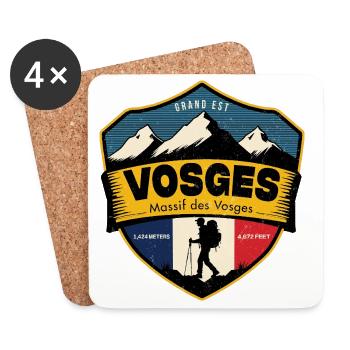 Vosges, Massif des Vosges Mountain  - Dessous de verre (lot de 4) - blanc - Devant