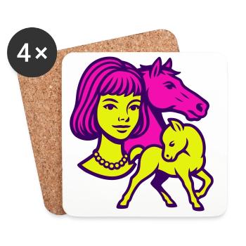Horse Girl Pop Art - Coasters (set of 4) - white - Front