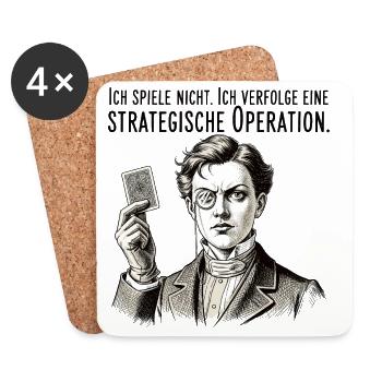 Strategische Operation - Untersetzer (4er-Set) - Weiß - Vorne