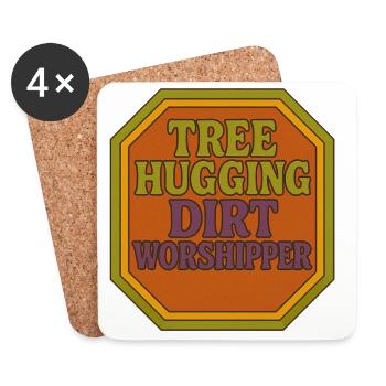 Arbre étreignant la terre Adorateur Badge - Dessous de verre (lot de 4) - blanc - Devant