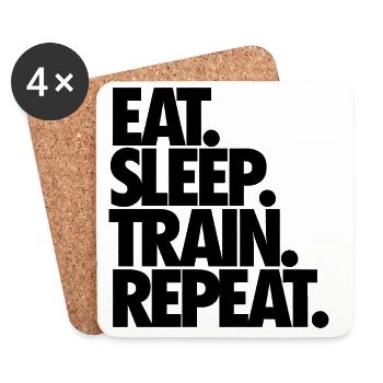 Manger Dormir Train Répéter - Dessous de verre (lot de 4) - blanc - Devant