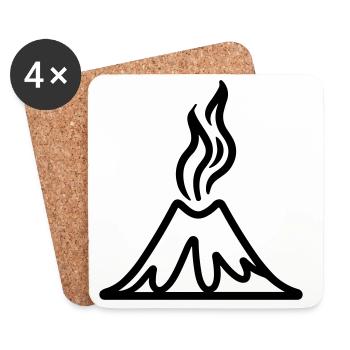 Volcan - Dessous de verre (lot de 4) - blanc - Devant