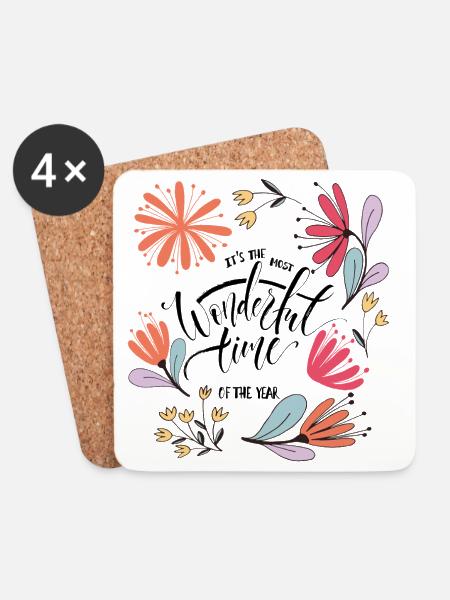 Wonderful Time - Untersetzer (4er-Set) - Weiß