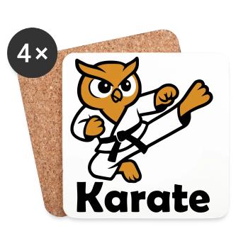 Karate Owl - Coasters (set of 4) - white - Front