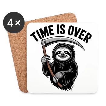 Grim Reaper Sloth - Coasters (set of 4) - white - Front