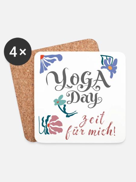 Yoga Day  - Untersetzer (4er-Set) - Weiß
