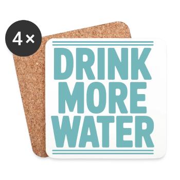 Trink mehr Wasser Gesundheitscoach Lustige Hydration - Untersetzer (4er-Set) - Weiß - Vorne