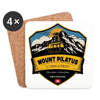 Mount Pilatus , Swiss Alps , switzerland  - Coasters (set of 4) - white - Front