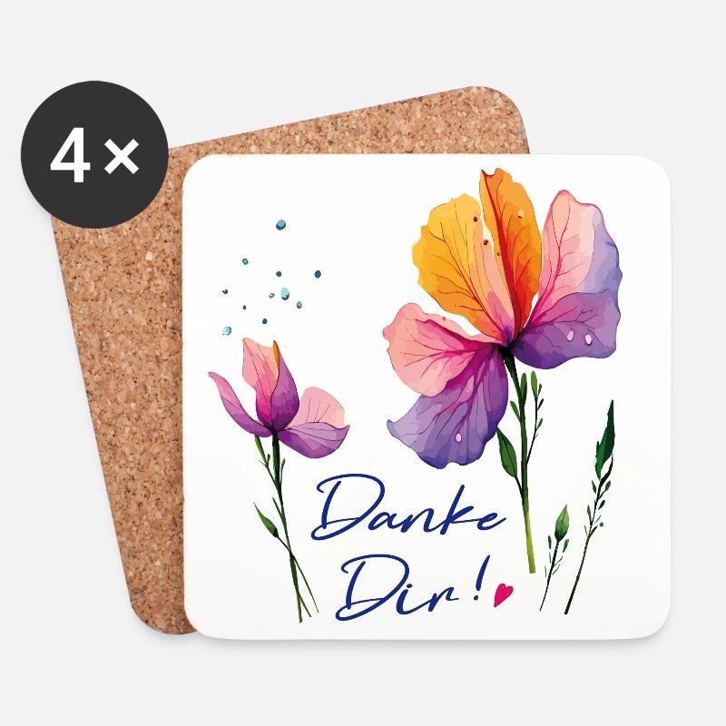 Merci - Dessous de verre (lot de 4) - blanc