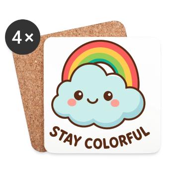 Cute cloud rainbow graphic - Coasters (set of 4) - white - Front