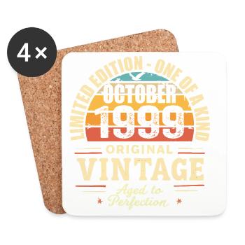 Retro Oktober 1999 - Geburtstag Oktober 1999 - Untersetzer (4er-Set) - Weiß - Vorne