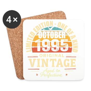Retro Oktober 1995 - Geburtstag Oktober 1995 - Untersetzer (4er-Set) - Weiß - Vorne