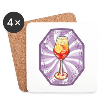 Illustration de cocktail d’été - Dessous de verre (lot de 4) - blanc - Devant
