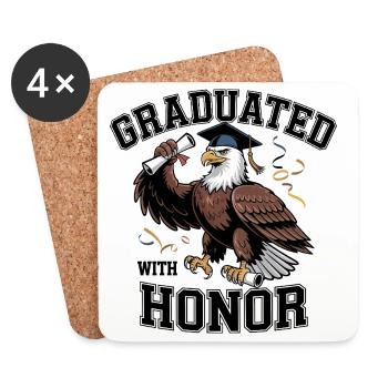 Graduation Eagle - Coasters (set of 4) - white - Front