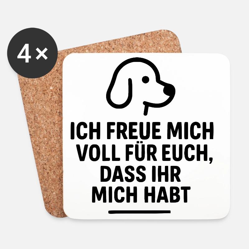 Verspieltes Hunde Motiv mit liebevollem Spruch - Untersetzer (4er-Set) - Weiß