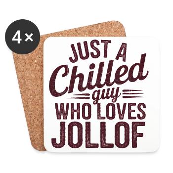 Un homme décontracté qui aime le jollof et la cuisine africaine - Dessous de verre (lot de 4) - blanc - Devant