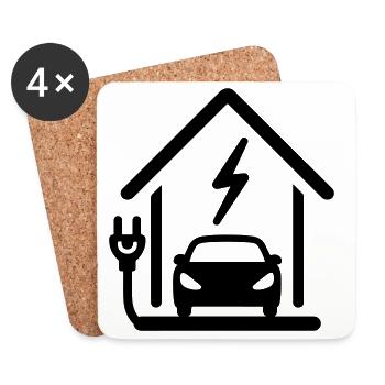 Electric mobility charging station - Coasters (set of 4) - white - Front