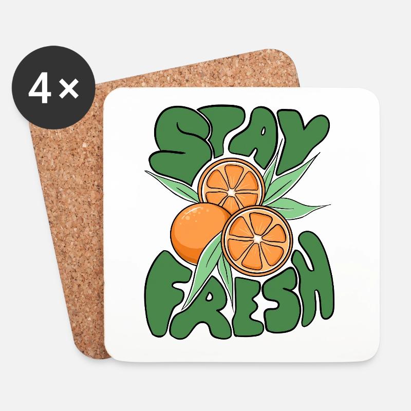 Stay Fresh Oranges –Fun Citrus Fruit Summer Design - Untersetzer (4er-Set) - Weiß