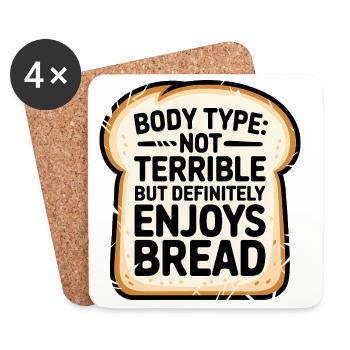 Humorvolles Brot-Körper-Zitat, Liebe essen - Untersetzer (4er-Set) - Weiß - Vorne