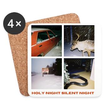 Silent Nights Christmas - Coasters (set of 4) - white - Front