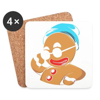 Bonhomme en pain d'épices Pain d'épices de Noël - Dessous de verre (lot de 4) - blanc - Devant