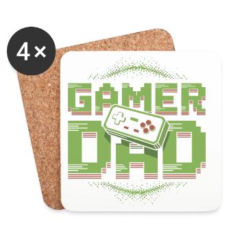Gamer Dad Pixel Art Design - Untersetzer (4er-Set) - Weiß - Vorne