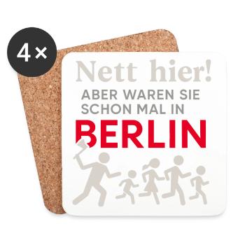 Nice here – but have you ever been to Berlin? - Coasters (set of 4) - white - Front