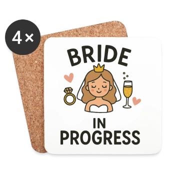 Bride in Progress - Funny EVJ Party Conception nuptiale - Dessous de verre (lot de 4) - blanc - Devant