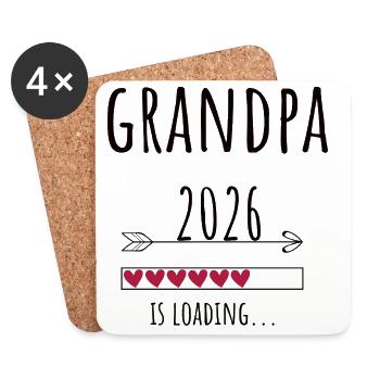 Papy en devenir 2026 Cadeau Grossesse - Dessous de verre (lot de 4) - blanc - Devant